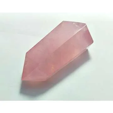 Mina Heal Healing Crystal Wands Point Faceted Prism Bars for Reiki Chakra Meditation Therapy Deco, Crystals for Beginners, Ornaments for Home (Rose Quartz)