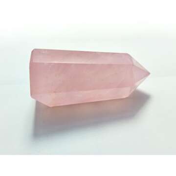 Mina Heal Healing Crystal Wands Point Faceted Prism Bars for Reiki Chakra Meditation Therapy Deco, Crystals for Beginners, Ornaments for Home (Rose Quartz)