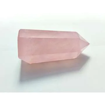 Mina Heal Healing Crystal Wands Point Faceted Prism Bars for Reiki Chakra Meditation Therapy Deco, Crystals for Beginners, Ornaments for Home (Rose Quartz)