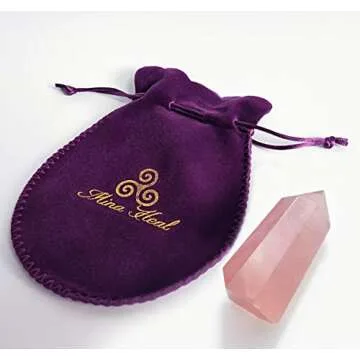 Mina Heal Healing Crystal Wands Point Faceted Prism Bars for Reiki Chakra Meditation Therapy Deco, Crystals for Beginners, Ornaments for Home (Rose Quartz)