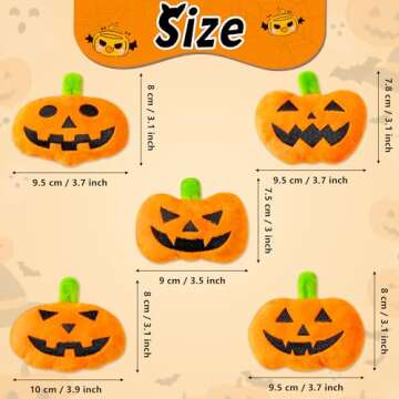 MALLMALL6 Catnip Toys for Cat - 5Pcs Halloween Pumpkin Jack O Lantern Catmint Interactive Cat Toy fo...
