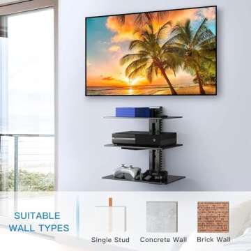 PERLESMITH Floating Wall Mounted Shelf for AV Components