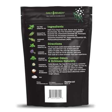 Tea Tree Oil Foot Soak with Epsom Salt - Made in USA - for Toenail irritations, Athletes Foot, Stubb...