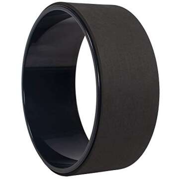 Fitvids Yoga Wheel for Stretching Yoga Prop Wheel, Comfortable Support for Yoga Poses and Backbends, Black