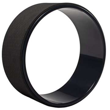 Fitvids Yoga Wheel for Stretching Yoga Prop Wheel, Comfortable Support for Yoga Poses and Backbends, Black