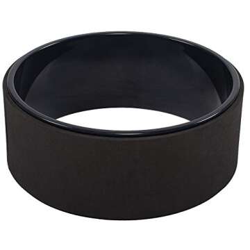 Fitvids Yoga Wheel for Stretching Yoga Prop Wheel, Comfortable Support for Yoga Poses and Backbends, Black