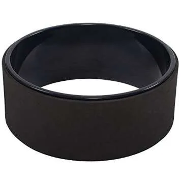 Fitvids Yoga Wheel for Stretching Yoga Prop Wheel, Comfortable Support for Yoga Poses and Backbends, Black