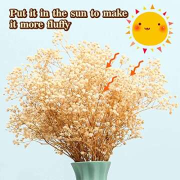 Dried Babys Breath Flowers Bouquet-17 Inch 2500+ Ivory White Dry Flowers, Natural Gypsophila Branches for Wedding, Table Vase Decor, DIY Wreath Floral, Home Office Party Garden Decoration (3oz)