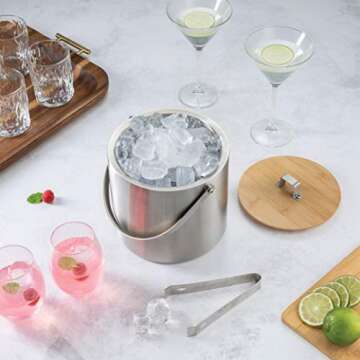 FineDine Stainless Steel Insulated Ice Bucket - 3L