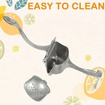 Manual Fruit Press Juicer, Heavy Duty Single Press Lemon Squeezer Premium Quality Metal Aluminum Alloy Hand Juicer Fruit Squeezer for Lemon, Orange, Grape1 Pack