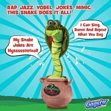 Gagster Dancing Cobra Snake - Dancing, Talking, Mimicking Cobra Snake Toy, Great for Kids & Adults, Singing, Joking, and Repeating What You Say, Perfect Gag Gift Plush Novelty Mimic Toy