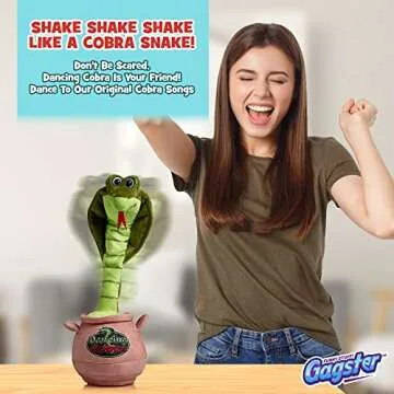 Gagster Dancing Cobra Snake - Dancing, Talking, Mimicking Cobra Snake Toy, Great for Kids & Adults, Singing, Joking, and Repeating What You Say, Perfect Gag Gift Plush Novelty Mimic Toy