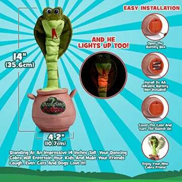 Gagster Dancing Cobra Snake - Dancing, Talking, Mimicking Cobra Snake Toy, Great for Kids & Adults, Singing, Joking, and Repeating What You Say, Perfect Gag Gift Plush Novelty Mimic Toy