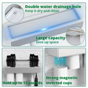 Toothbrush Holder Automatic Toothpaste Dispenser, White and Silver Wall Mounted Organizer with Magnetic Hanging Cups and Toothpaste Squeezer for bathrooms