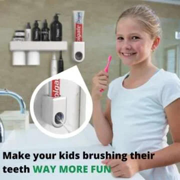 Elegant Wall-Mounted Toothbrush Holder and Toothpaste Dispenser