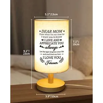 Calibron Unique Mothers Day Fabric Lamp with Wooden Stand