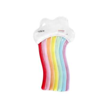 FUNBOY Giant Inflatable Rainbow Lounger Float, Luxury Raft for Summer Pool Party and Entertainment
