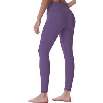 Sunzel Workout Leggings for Women, Squat Proof High Waisted Yoga Pants 4 Way Stretch, Buttery Soft, Purple, Large
