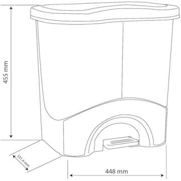 Mintra Home Trash Bins - 3 Gallon - 17.5inW x 17.5inH x 13inD - Double Bin - Green/Blue - Recycle, Trash, Can, Bin, Garbage, Plastic, Wastebasket, Adjustable, Removable, Home, Office, Durable