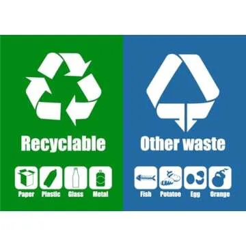 Mintra Home Trash Bins - 3 Gallon - 17.5inW x 17.5inH x 13inD - Double Bin - Green/Blue - Recycle, Trash, Can, Bin, Garbage, Plastic, Wastebasket, Adjustable, Removable, Home, Office, Durable