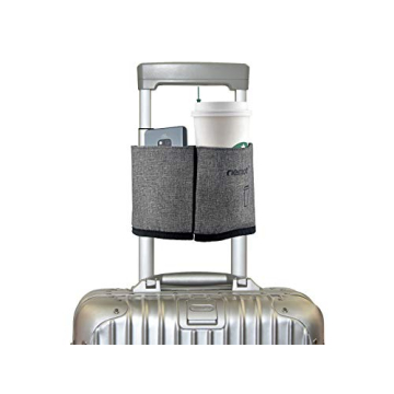 riemot Luggage Travel Cup Holder Free Hand Drink Carrier - Hold Two Coffee Mugs - Fits Roll on Suitc...