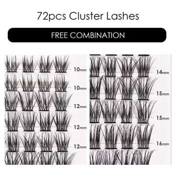 Cluster Lashes - 72 Individual Lash Clusters for Beautiful DIY Styles