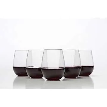 Stemless Wine Glasses - Unbreakable Shatterproof BPA Free Plastic Tritan (Set of 8) 16oz - Dishwasher Safe