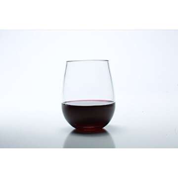 Stemless Wine Glasses - Unbreakable Shatterproof BPA Free Plastic Tritan (Set of 8) 16oz - Dishwasher Safe