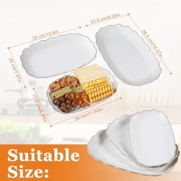 Kassel Ceramic Serving Platters | Elegant Oval Trays Set