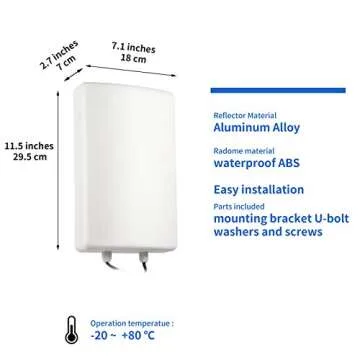 Eifagur 11dBi High Gain Outdoor MIMO 4G LTE 5G Antenna with Dual Cables