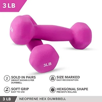 Neoprene Dumbbell Pairs by Day 1 Fitness – 3 Pounds