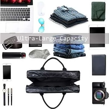 Oversized Travel Duffel Bag, Waterproof Leather Weekend bag Gym Sports Overnight Large Carry On Hand...
