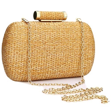 YYW Straw Purse - Elegant Hand-Woven Evening Handbag