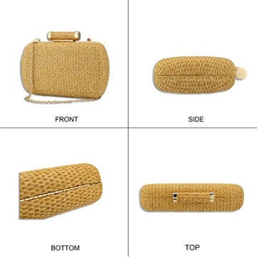 YYW Straw Purse - Elegant Hand-Woven Evening Handbag