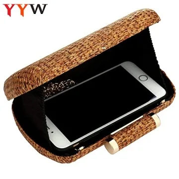 YYW Straw Purse - Elegant Hand-Woven Evening Handbag