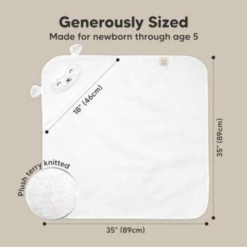 KeaBabies Baby Hooded Towel - Viscose Derived from Bamboo Baby Towel, Toddler Bath Towel, Infant Towels, Large Hooded Towel, Soft Baby Towels with Hood for Girls, Babies, Newborn Boys (Lamb)