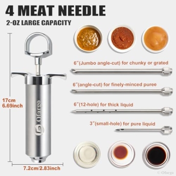 Stainless Steel Meat Injector Kit with Marinade Needles