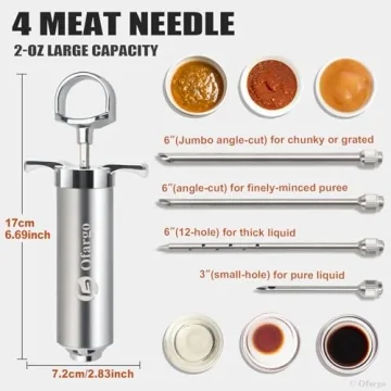 Stainless Steel Meat Injector Kit with Marinade Needles