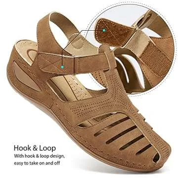 HARENCE Comfortable Wedge Sandals for Summer Style