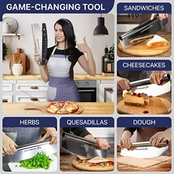 16" Pizza Cutter Rocker Blade with Protective Cover and Versatility