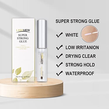 LASHVIEW Eyelash Glue: Waterproof, Strong Hold, Sensitive Formula