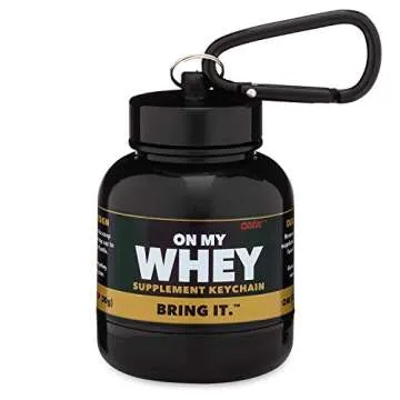 OnMyWhey - Protein Powder and Supplement Funnel Keychain, Portable to-Go Container for The Gym, Workouts, Fitness, and Travel - TSA Approved, Combo 2-Pack w/ 1 Modern & 1 Classic