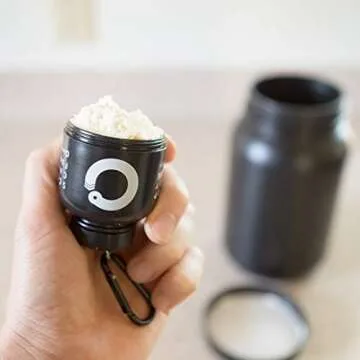 OnMyWhey - Protein Powder and Supplement Funnel Keychain, Portable to-Go Container for The Gym, Workouts, Fitness, and Travel - TSA Approved, Combo 2-Pack w/ 1 Modern & 1 Classic