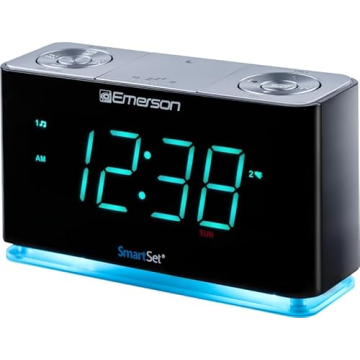Emerson Smartset Alarm Clock Radio Bluetooth Speaker USB Port