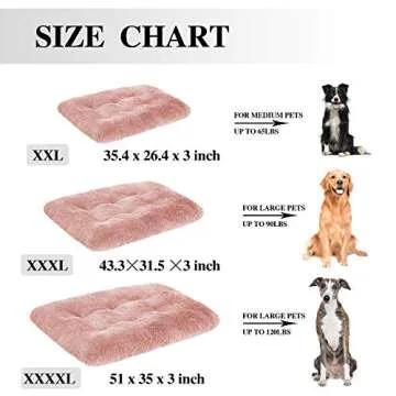 OXS Dog Bed Long Plush Calming Pet Bed, Comfortable Faux Fur Washable Crate Mat with Anti-Slip Backing for Jumbo Large Medium Dogs