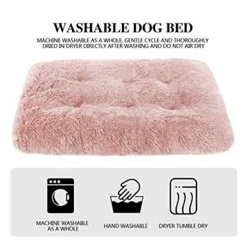 OXS Dog Bed Long Plush Calming Pet Bed, Comfortable Faux Fur Washable Crate Mat with Anti-Slip Backing for Jumbo Large Medium Dogs