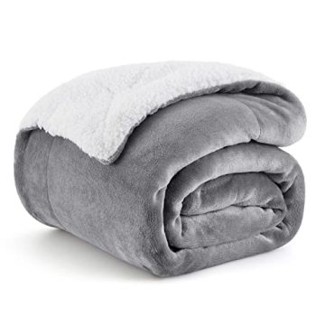 Bedsure Sherpa Fleece Throw Blanket Twin Size for Couch - Thick and Warm, Soft Fuzzy Plush Blanke fo...