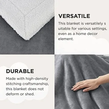 Bedsure Sherpa Fleece Throw Blanket - Cozy Soft Warmth