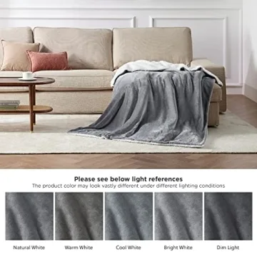 Bedsure Sherpa Fleece Throw Blanket - Cozy Soft Warmth