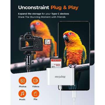 RayCue USB C SD Card Reader for iPhone/iPad/Mac & Laptop